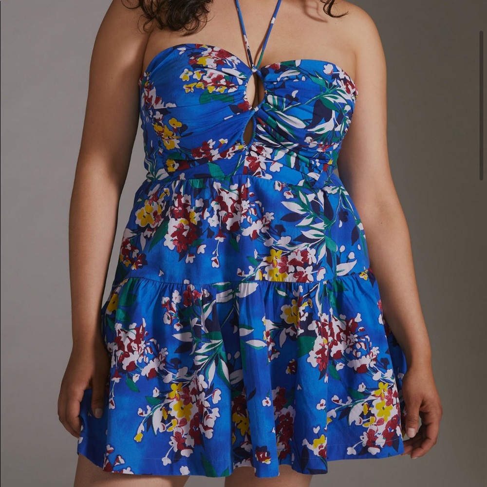Anthropologie Halter Mini Dress